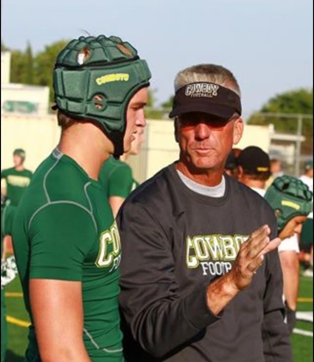 Coach Pinkston on the field with athletes